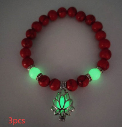 Luminous Lotus Natural Stone Bead Bracelet