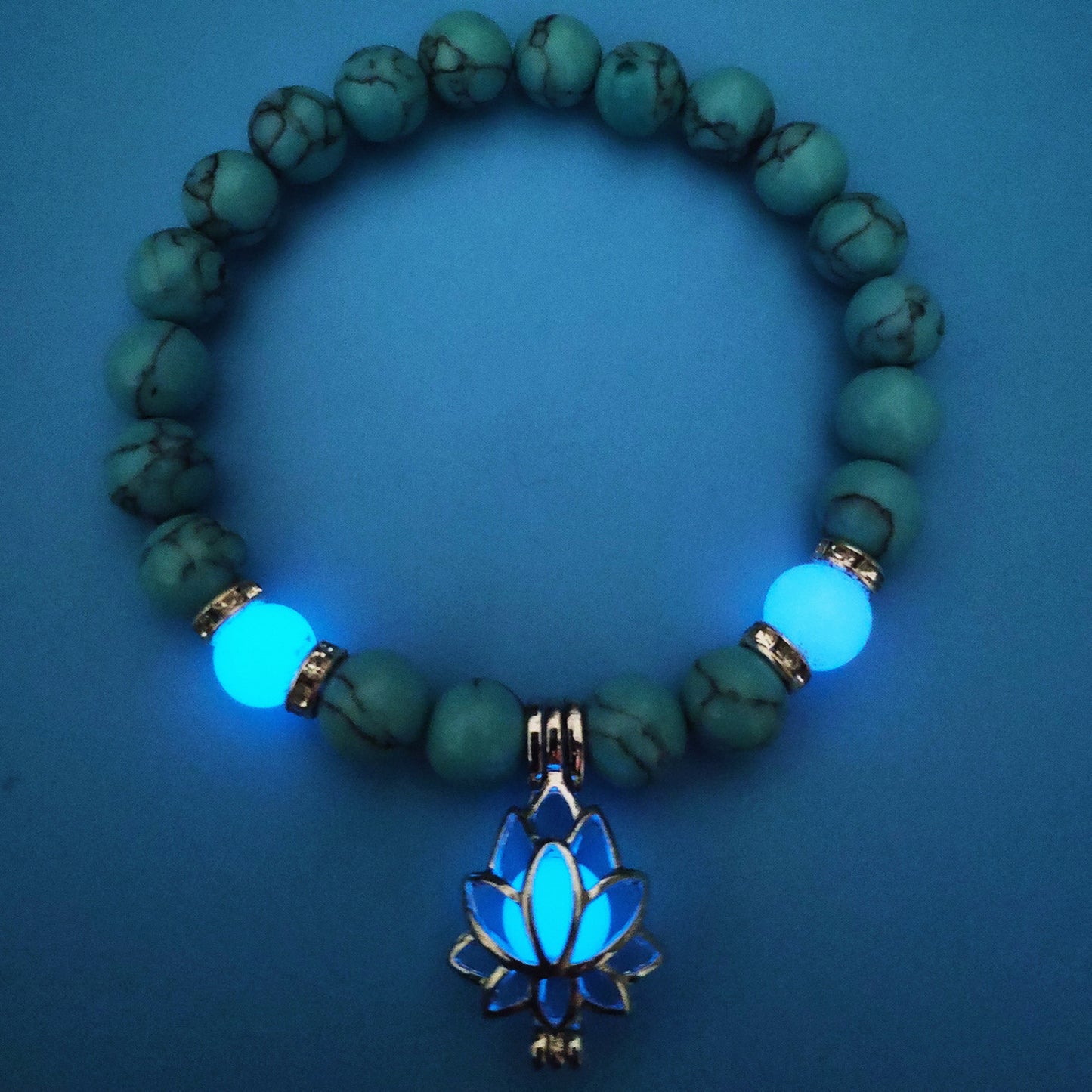 Luminous Lotus Natural Stone Bead Bracelet