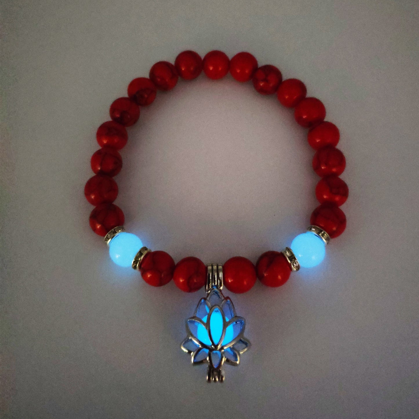 Luminous Lotus Natural Stone Bead Bracelet