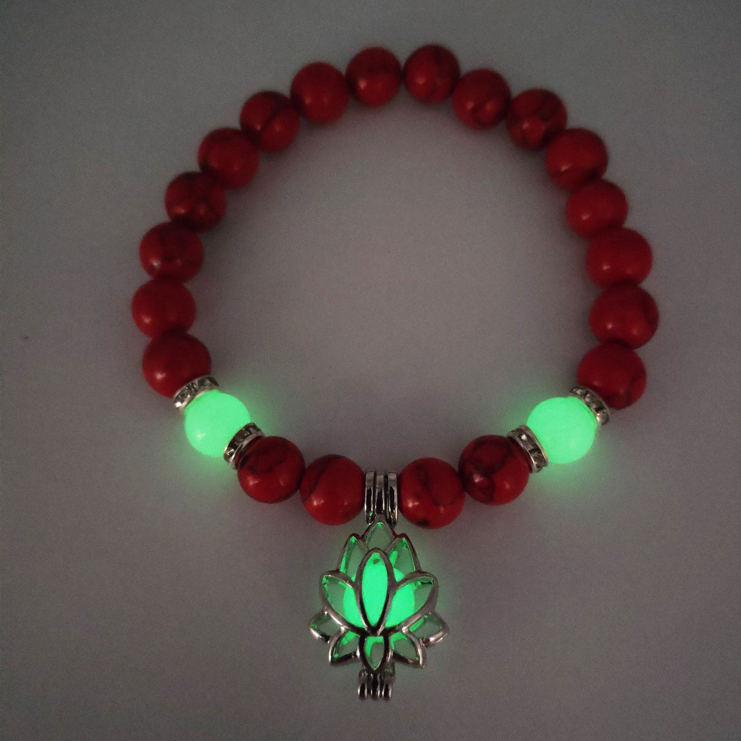 Luminous Lotus Natural Stone Bead Bracelet