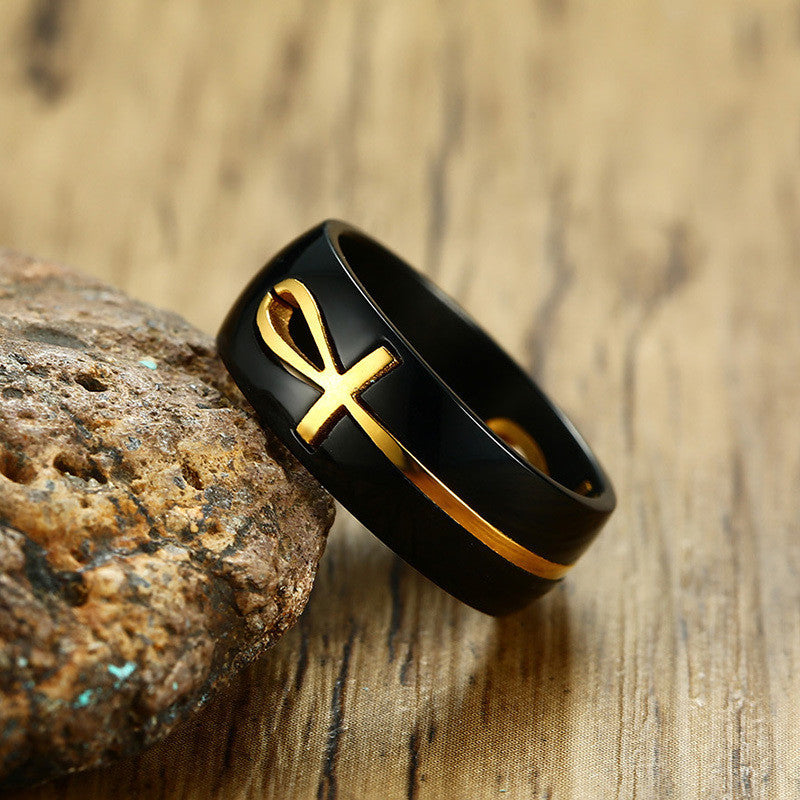 Two Tone Detachable Ankh Ring