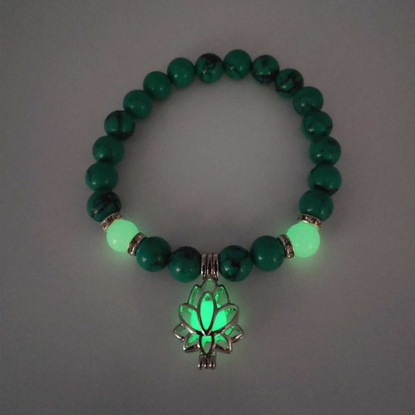 Luminous Lotus Natural Stone Bead Bracelet