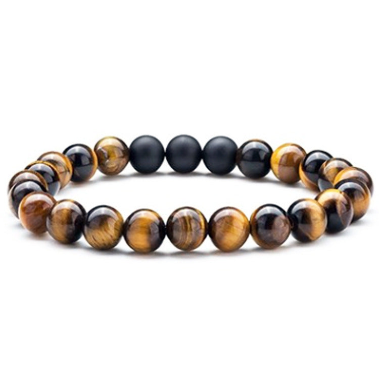 Tiger Eye Couple Bracelets Matte Black Agate Beads