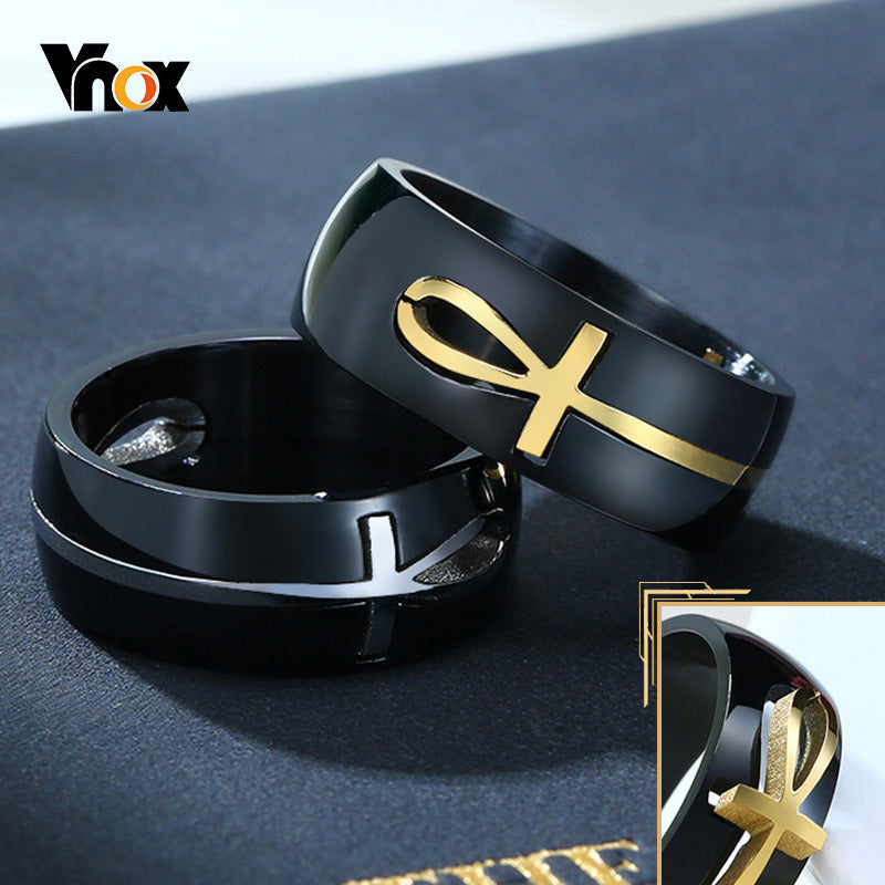 Two Tone Detachable Ankh Ring