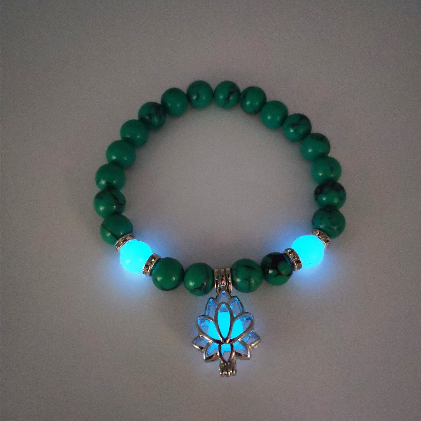 Luminous Lotus Natural Stone Bead Bracelet