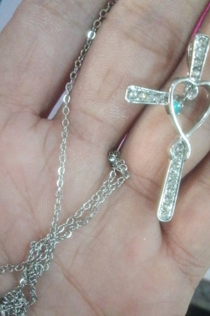 Cross Birthstone Crystal Pendant Necklace